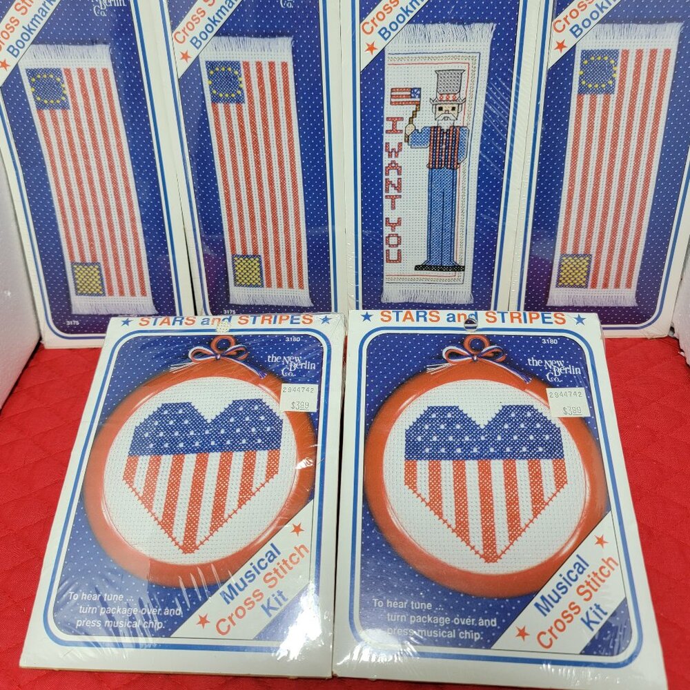 Patriotic Stars and Stripes Cross Stitch Kits